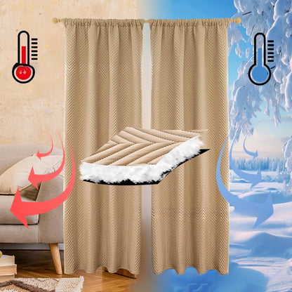 Blackout Thermal Curtains - Heavy Duty Quilted Window Drapes for Living Room