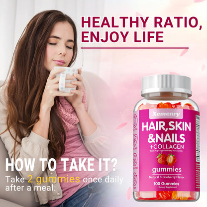 High Potency Biotin Gummies - for Healthy Hair, Skin & Nails, Hair Vitamins for Men & Women | Gluten Free