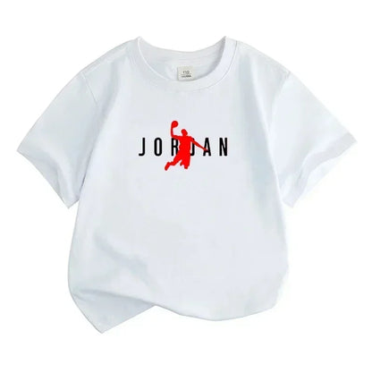 Summer Casual Kids T-shirt Breathable Cotton Jordan Print Short Sleeve Sport Tees Fashion Boy Girl Clothes