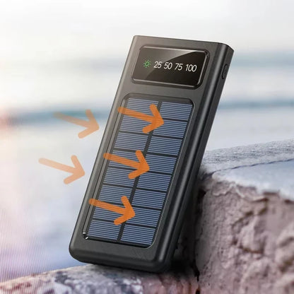 500000mAh 4in1 Solar Power Bank High Capacity 120W Fast Charging USB TypeC LED Light Outdoor Battery For iPhone Samsung 2026 NEW