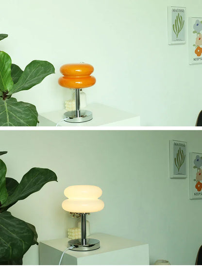Macaron Glass Table Lamp - Trichromatic Dimming Night Light for Living Room  Bedroom Decor - ZOOMNSTORE