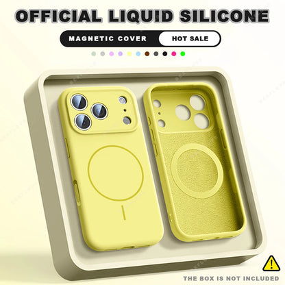 Liquid Silicone Magnetic Phone Case - iPhone 16E1112131617 Pro Max  Air 151416 Plus MagSafe Cover - ZOOMNSTORE
