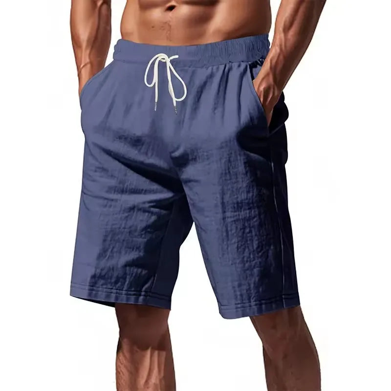 Casual Linen Men's Polo Shirt Short Sleeve Beach Shorts Set Turn-down Collar Summer New Style Men's Fashion Clothing Set