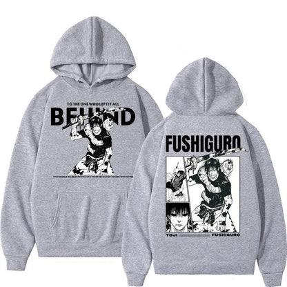Anime Jujutsu Kaisen Fushiguro Toji Retro Hoodies Men's Harajuku Vintage Manga Long Sleeve Fleece Loose Fashion Casual Tracksuit