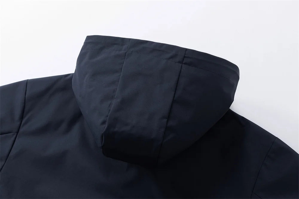 Windproof Waterproof Jacket - Plus Size Workwear Coat With Breathable Zipper Closure