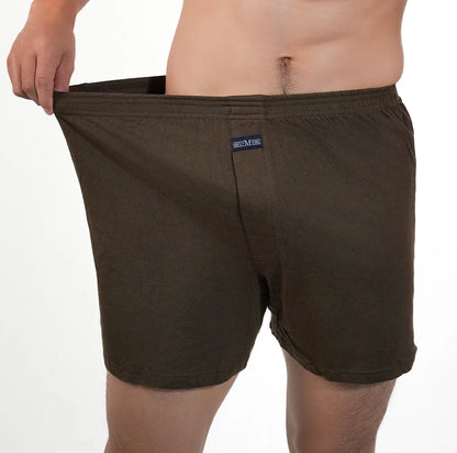 Mens Pure Cotton Boxer Shorts Man High Waist Big Underwear Casual Solid Underpants Plus Size Alo Pants Pajama Boxers M-3XL 2025