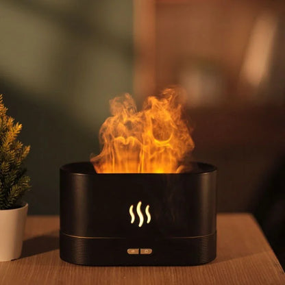 LED Ultrasonic Humidifier with Colorful Flame and Essential Oil Diffuser - ZOOMNSTORE