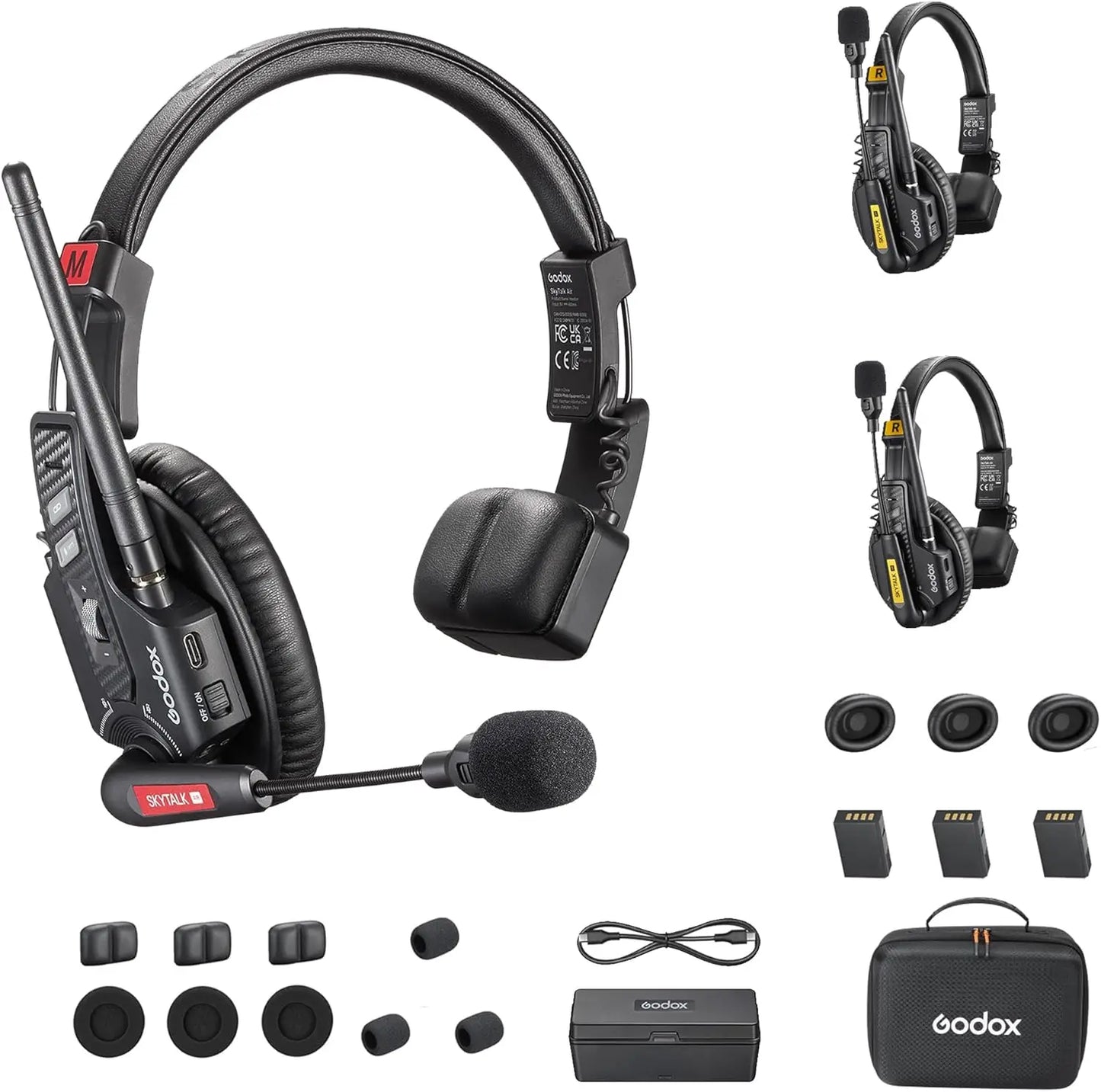 GODOX Skytalk Air 2.4G Full-Duplex Wireless Intercom System for Group Communication with Noise Free Design 20H Battery Life