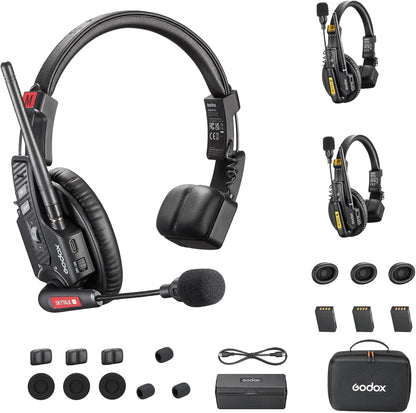GODOX Skytalk Air 2.4G Full-Duplex Wireless Intercom System for Group Communication with Noise Free Design 20H Battery Life