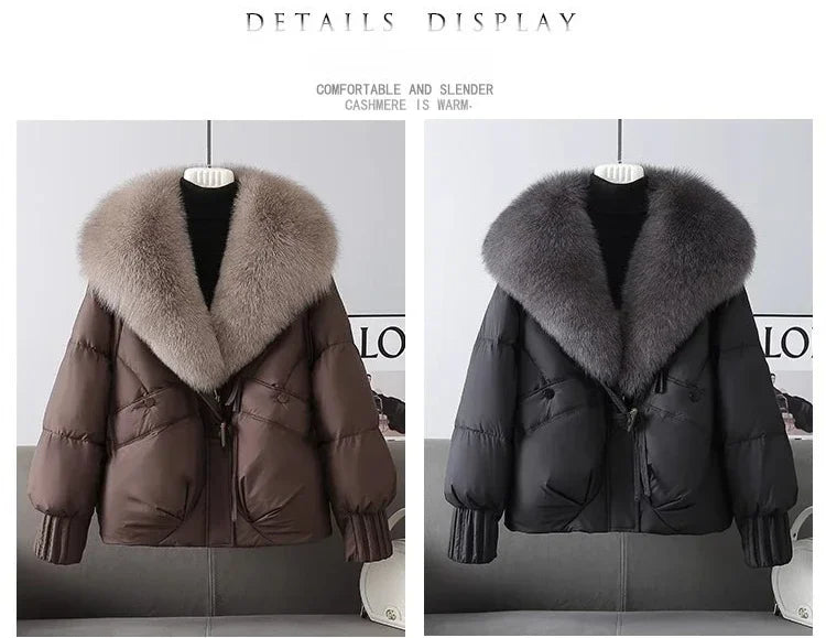 2026 Winter Thicke Warm Women's Parkas Removable Fur Collar Bread Coat Loose Chic Down Cotton Padded Casual New Coat Outwear