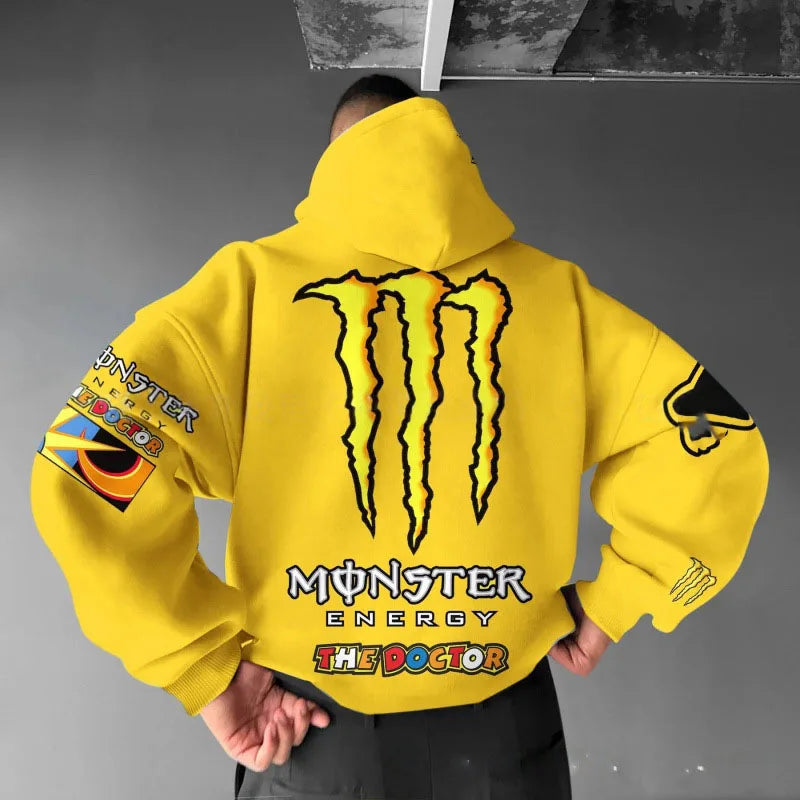 Monster Energy Hoodies – Charcoal Gray Streetwear Pullover For Men & Women