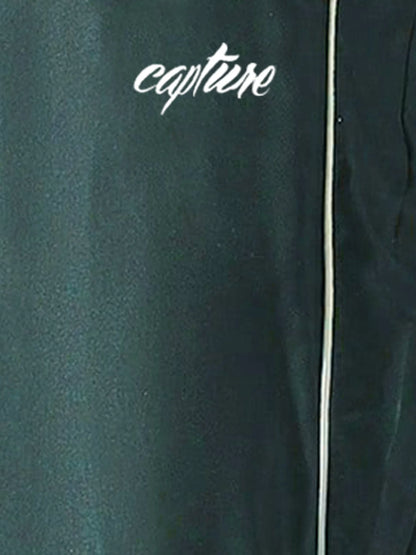 Men's Side-Striped Wide-Leg Sweatpants with Letter Print, American Street Style Casual Joggers