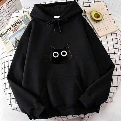 Kawaii Cat Print Hoodies Spring Autumn Winter Casual Hoodies Sweatshirts Men Women 90s Clothes Hoodie Sweatshirt