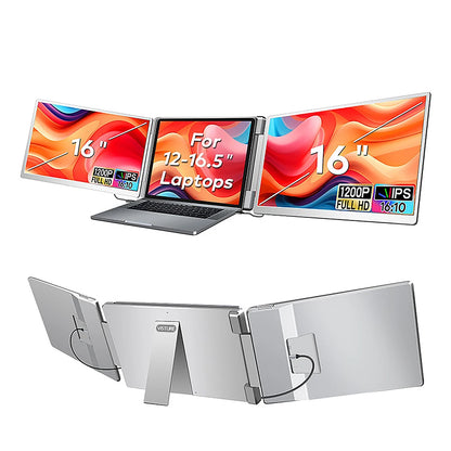 Portable Gaming Monitor - 16 Inch IPS Panel LCD Display With Swivel Bracket