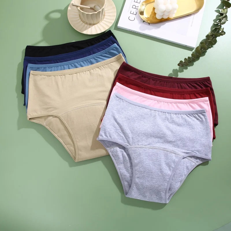 Women's Cotton High Waist Menstrual Period Underwear Seamless Absorption Leakproof Lingerie Breathable Physiological Panties New