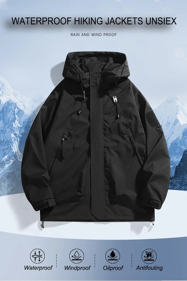 CHRLCK Unisex Outdoor Waterproof Jacket Windbreaker Coat Autumn Breathable Fishing Camping Windproof Jackets Men Women Clothing