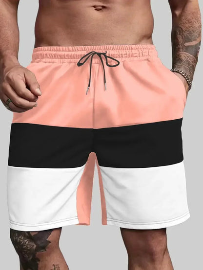 Summer Fashion Striped 3D Print Beach Shorts Swimwear Men's Oversized Surfing Board Pants Holiday Swimsuits Trunks Man Clothing