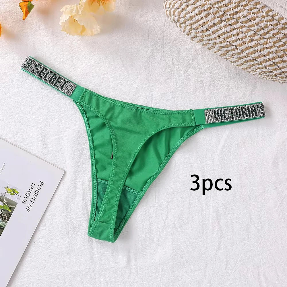 3PCS Victoria's Secret Lace Thongs Woman Comfortable Breathable Panty High Waist Women Underwear Sexy Lingerie Panties Seamless