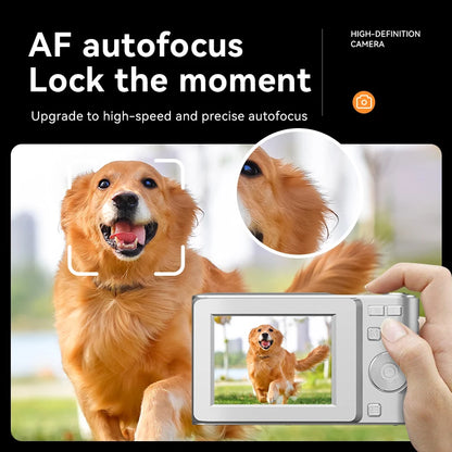 Portable Digital Camera - 44MP Compact Camera with 16x Zoom & 2.4 Inch LCD Screen