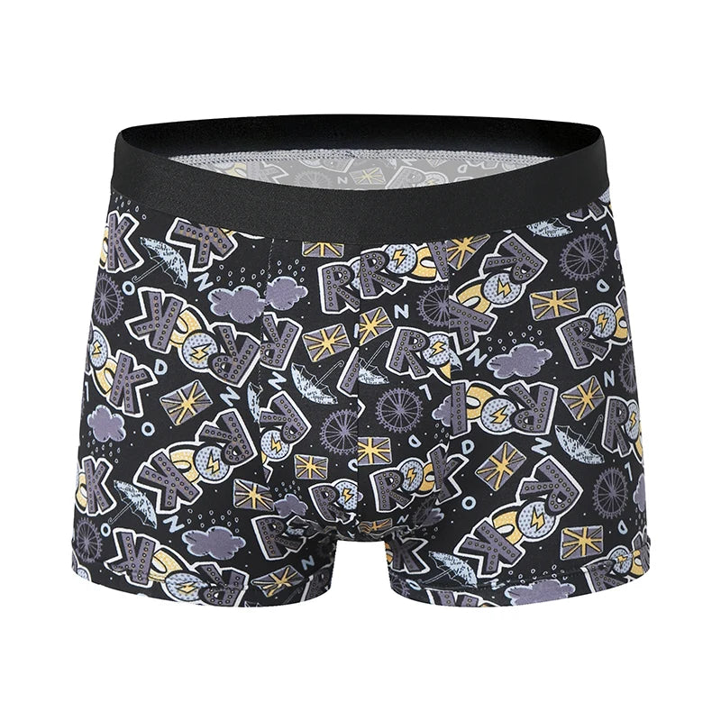 Mens 10-Piece Fashion Underwear Set - Comfortable Large Size Printed Boyshorts
