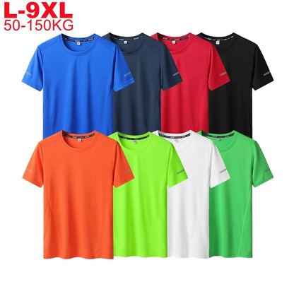 Plus Size Men's T-Shirts - Summer Big Tops | Quick Dry Slim Fit Mesh Tee