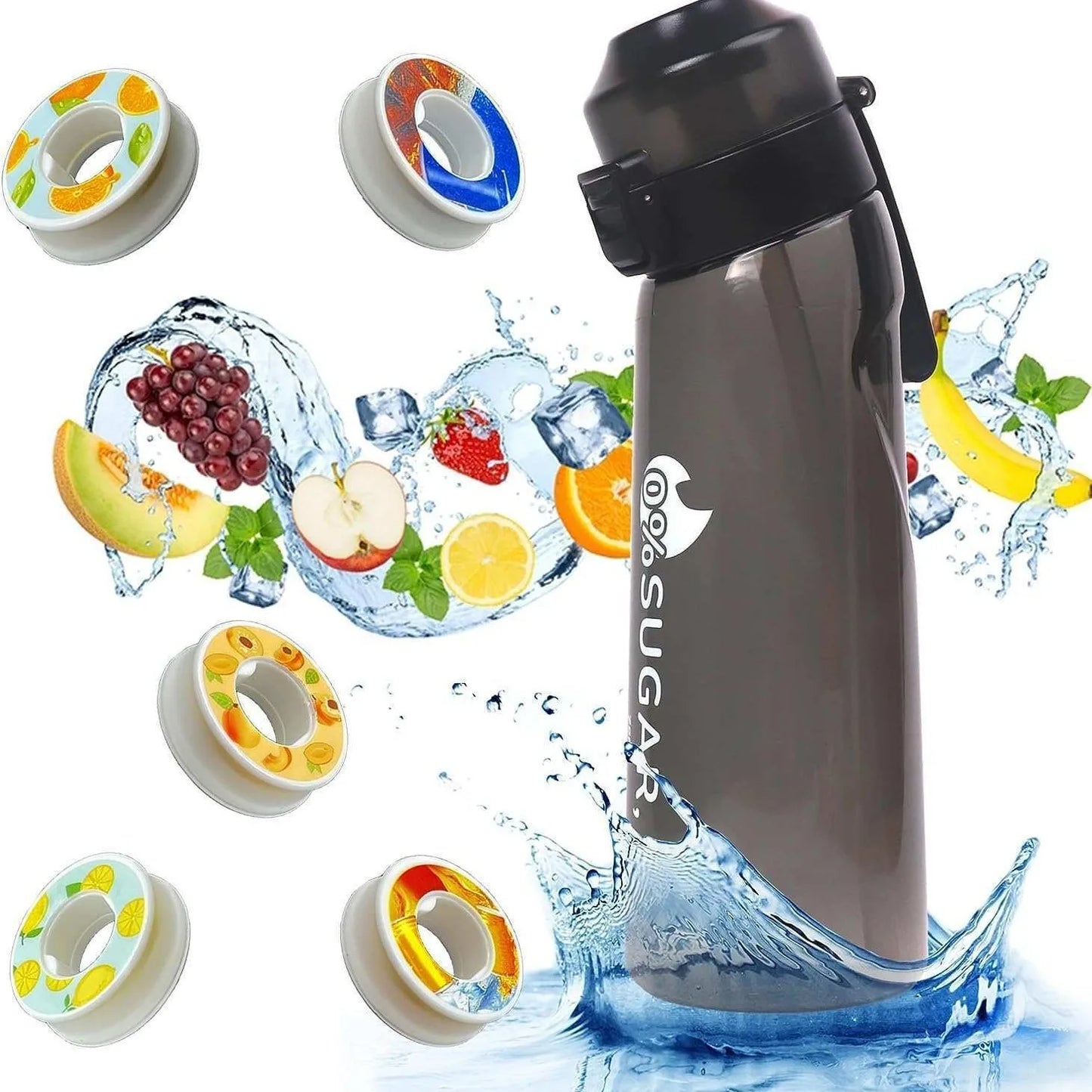Air Flavored Water Bottle Scent Up Water Cup Sports Water Bottle For Outdoor Fitness Fashion Water Cup With Straw Flavor Pods