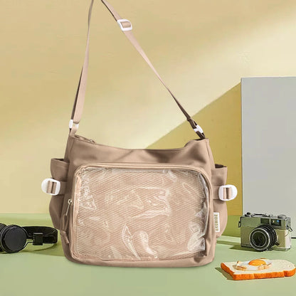 Japanese Ita Bag - Womens Clear Window Shoulder Purse with Multi-Pockets and Adjustable Strap - ZOOMNSTORE