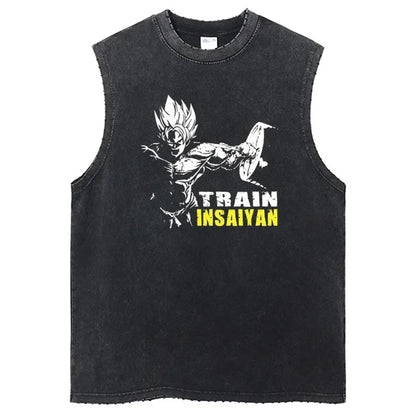 Dragon Ball Anime GYM Sleeveless Tshirt Vintage Sports Tank Tops Streetwear Sleeveless Graphic Harajuku Cotton Vest T-Shirts