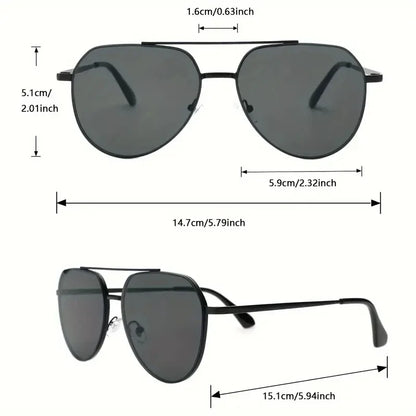 2pcs Unisex Classic Pilot Frame Casual Modern Simple Style Sunglasses For Men Daily Clothing Accessories Vacation Driving