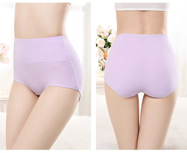 5PCS High Waist Cotton Panties Women Body Shaper Underwear Plus Size XL-4XL Fashion Girls Briefs Seamless Sexy Female Lingerie