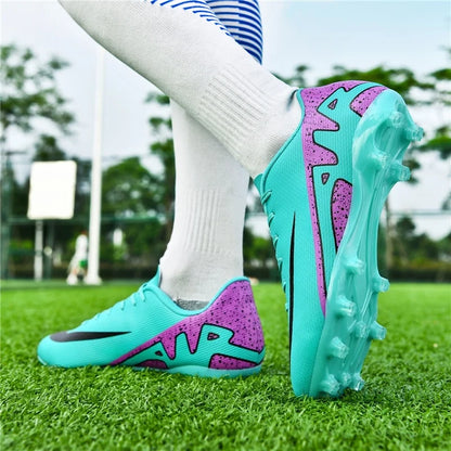 Men Soccer Shoes - Ultralight Football Boots With Long Spikes | Breathable Cleats