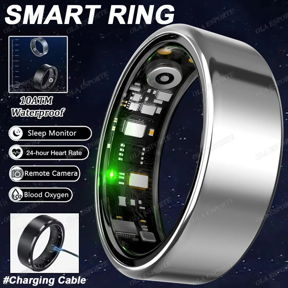 Ola Esporte Smart Ring Blood Pressure Heart Rate Monitoring Smartring IP68&5ATM Waterproof Multi-sport Mode Smartring Man Women