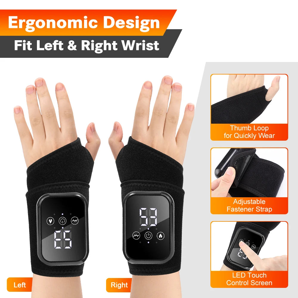 Electric Heating Wrist Brace | Rechargeable Wristband With Hot Compress & Thermal Wrist Support