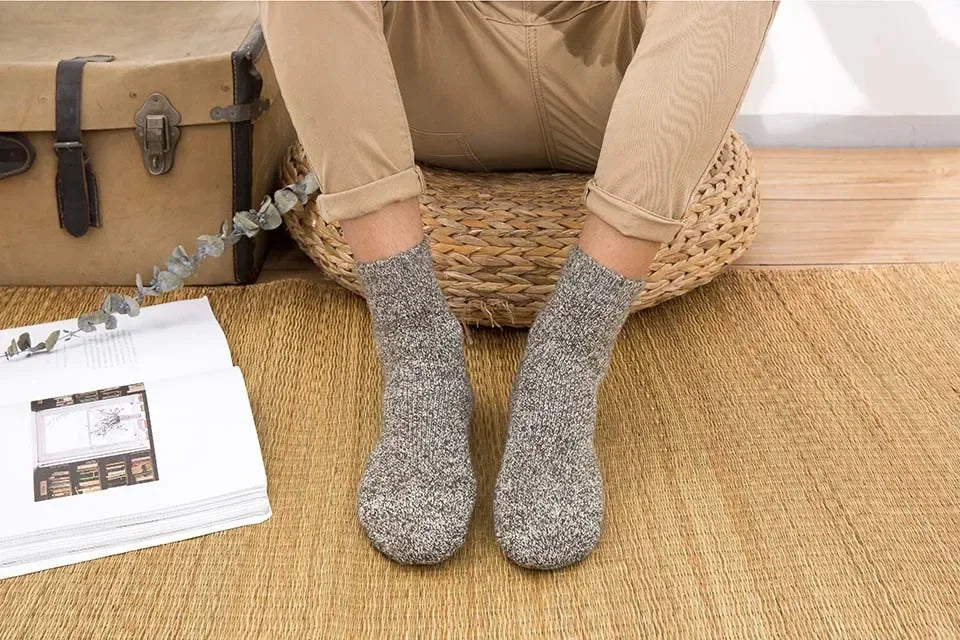 Mens Winter Merino Wool Socks - Thick Warm Cashmere 3 Pair Set - ZOOMNSTORE