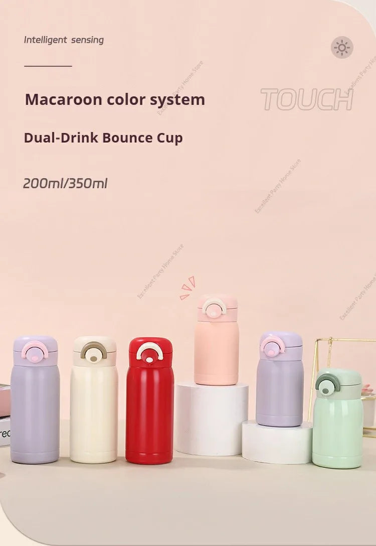 200ML/350ML Mini Thermos Cup Small Capacity Vacuum Flask Stainless Steel Pocket Cup Coffee Mug Kids Insulated Hot Water Bottle