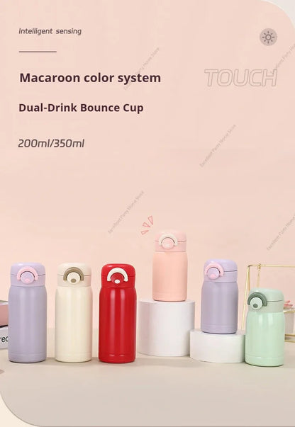 200ML/350ML Mini Thermos Cup Small Capacity Vacuum Flask Stainless Steel Pocket Cup Coffee Mug Kids Insulated Hot Water Bottle