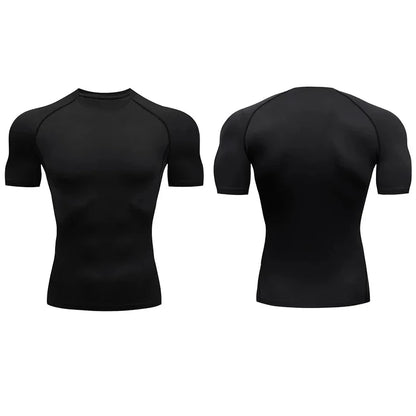 Men Compression Running T Shirt Fitness Tight Short Sleeve Tshirt Training Jogging Shirts Gym Sportswear Quick Dry