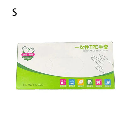 Disposable Food Gloves - 100Pcs TPE Clear Powder Free Non Slip Kitchen Safety Gloves