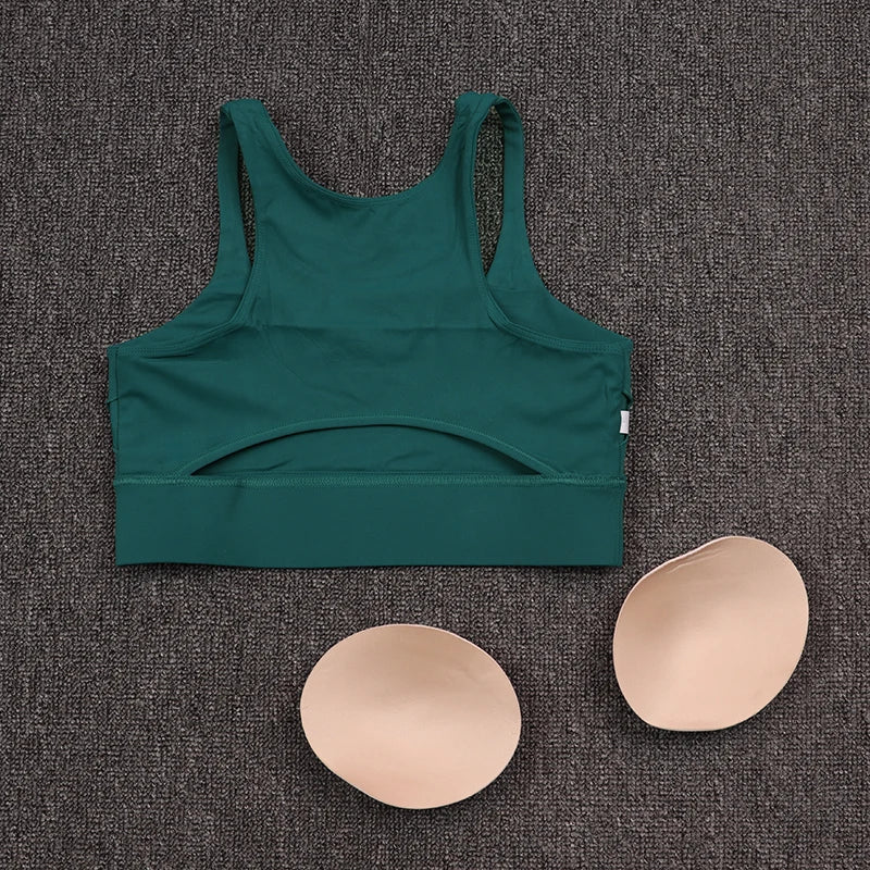 Nylon Gym Bra - Breathable Sports Bra Women | Elastic Workout Crop Top With Removable Chest Pad