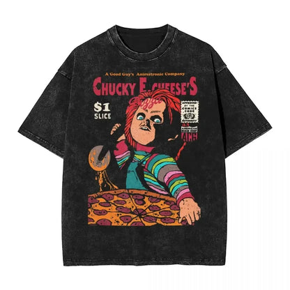 Chucky and Tiffany Halloween T-Shirt - Casual Oversized Tee for Men and Women - ZOOMNSTORE