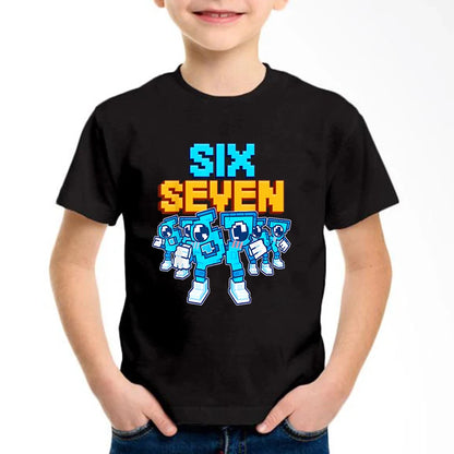 New Funny Six Seven Italian Brainrot 67 Number Graphic Print T-Shirt Boy/Girl Summer Short Sleeved Kids Comfortable Tshirt Top