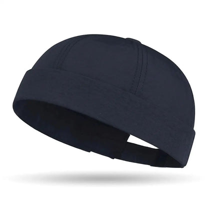 Spring Summer New Casual Landlord Hat Street Melon Skin Tide Hats Without Brim Retro Hip Hop Cap Unisex Docker Cap Brimless Hat