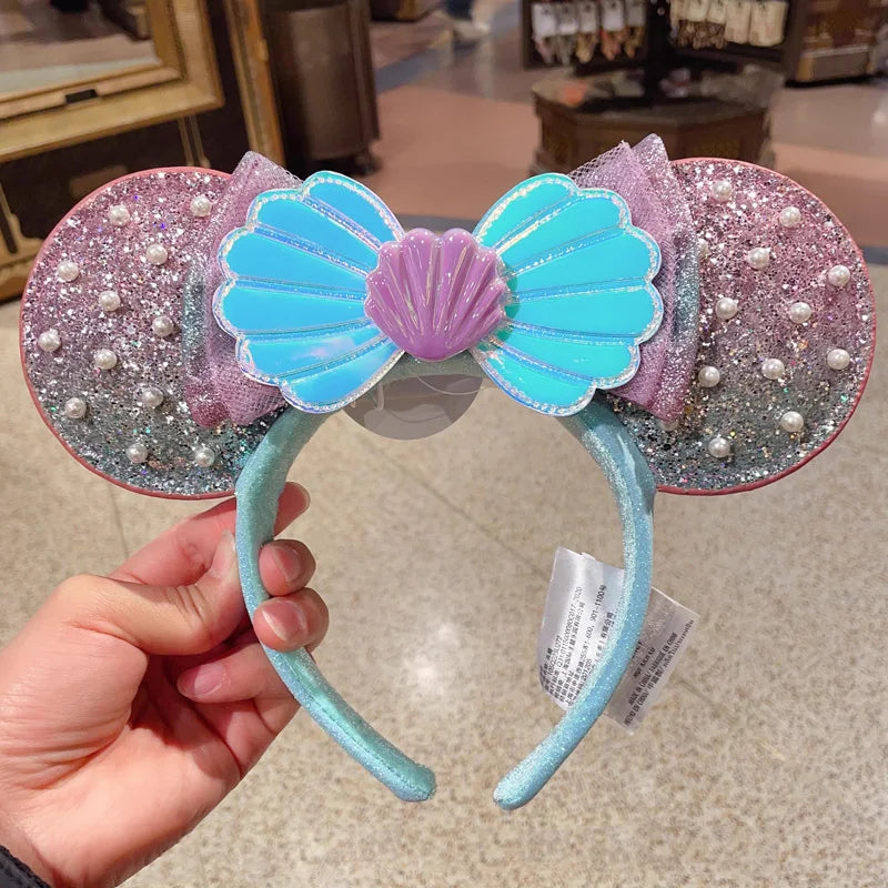 Disney Princess Headband - Mickey Ear Hair Hoop with Sequin Bow