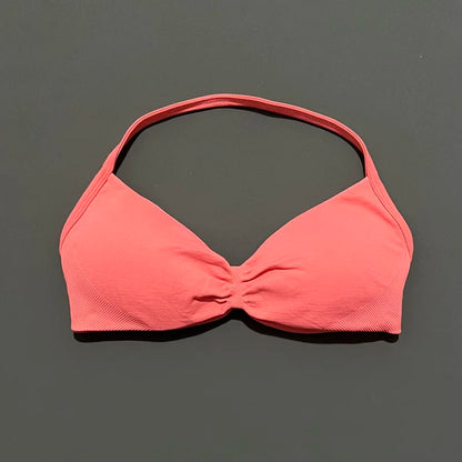 Impact Sports Bra - High Support Strappy Halter Bra With Removable Pads