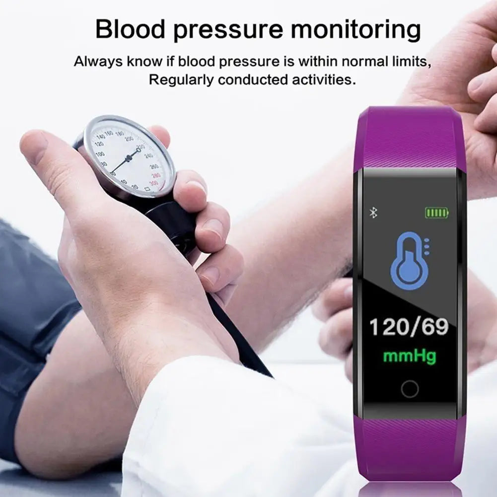HD Color Screen 115plus Smart Band Heart Rate Health Watch Waterproof Sports Bracelet