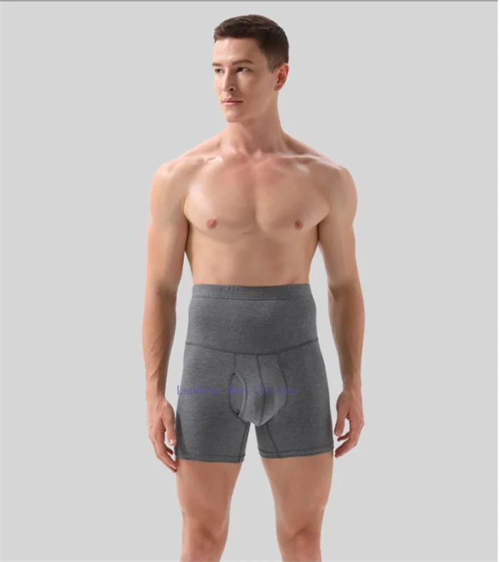 High Waist Cotton Boxers Men Abdominal 150KG Sports Bodyshape Panties Plus Size 9XL 8XL Underpants Warm Belly Protection Shorts