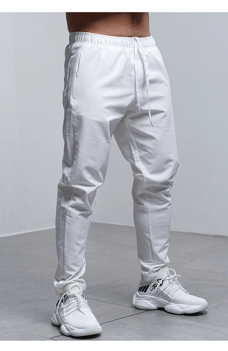 Men's Running Pants - Breathable Waterproof Sweatpants With Elastic Waist & Zip Pocket