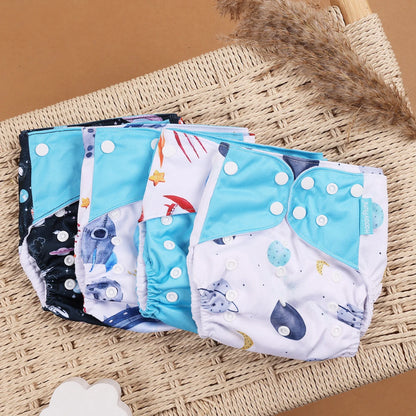 Eco Friendly Cloth Diaper - HappyFlute 4Pcs Reusable Baby Diaper Set Waterproof Pocket Design