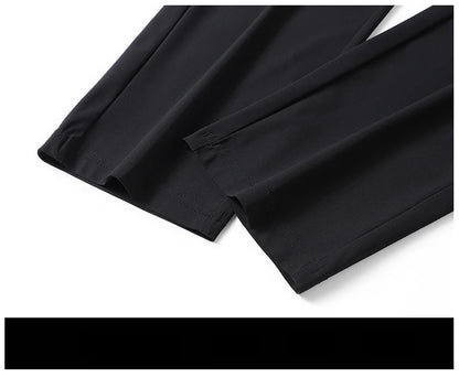 Men's Athletic Stretchy Ice Silk Quick Dry Pants Zipper Pockets Lightweight Sweatpants Outdoor Hiking Breathable Running Workout