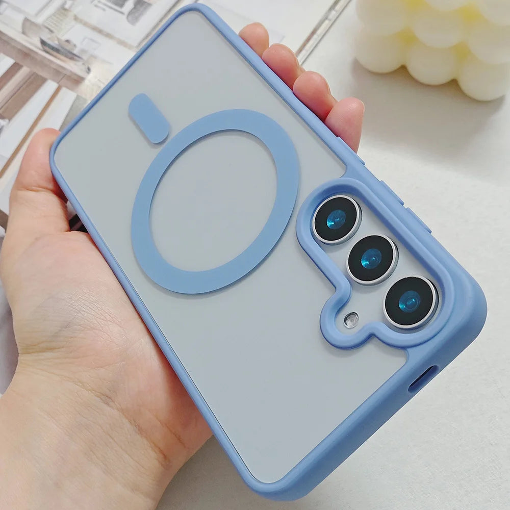 Frosted Magnetic Phone Case for Samsung Galaxy S26 Ultra S25 Edge S24 S23 FE S22 Plus for Magsafe A57 A37 A17 A07 A56 A36 Cover